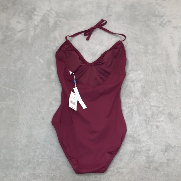 Bleu Rod Beattie Don't Mesh With Me Tie Halter One Piece Pomagranite   New - Picture 7 of 7